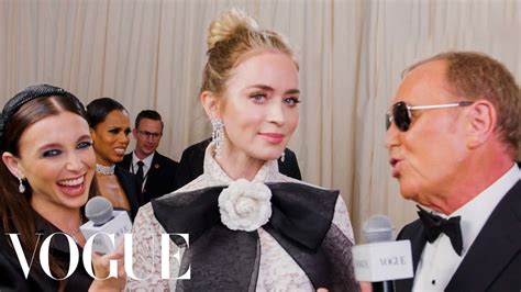 Emily Blunt & Michael Kors Arrive at the Met Gala .